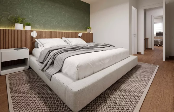 Útulná ložnice v rezidenčním projektu Kbeličky - 5