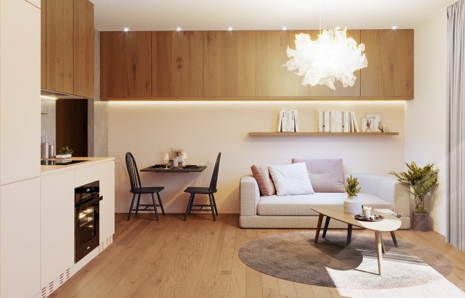 Elegantní jídelna v rezidenčním projektu Nová Kněžívka - 1