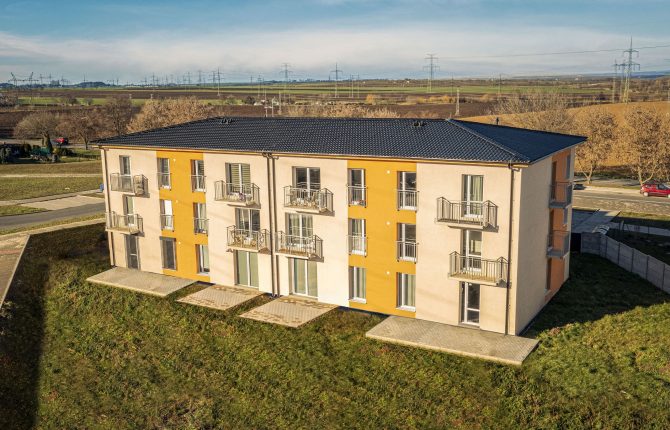 Pohled zvenku na projekt Park Nehvizdy II. v Nehvízdech