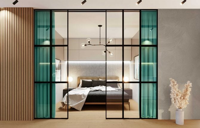 Luxusní ložnice v rezidenčním projektu Zelené Kaskády v lokalitě Hostavice