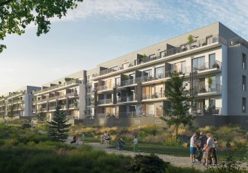 Pohled na budovu rezidenčního projektu ICON Park v Kladně