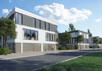 Pohled na rezidenční budovu v rezidenčním projektu Viladomy Řevnice v Řevnicích