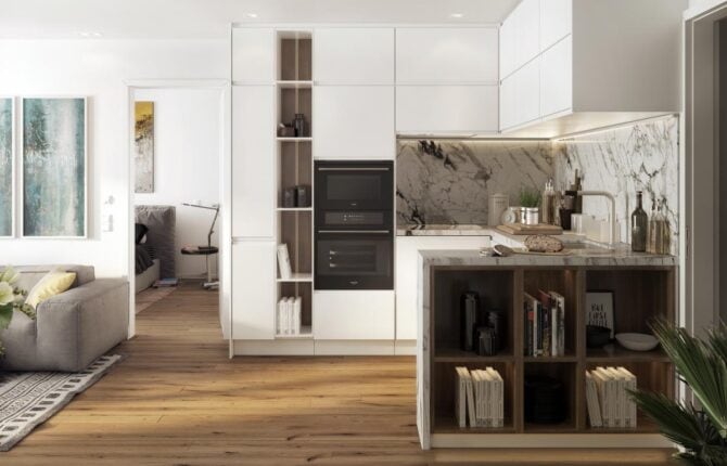 Designová kuchyně v bytě v projektu LOKO Libeň - 3