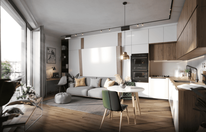 Obývací pokoj v projektu LOKO Libeň - 5